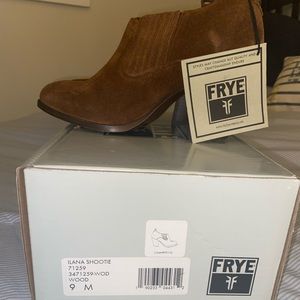 Frye Suede Brown Booties NWT